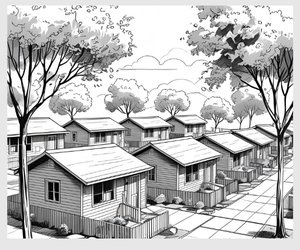 a row of houses with trees and a paved road cambridge rentals under $1800 guelph rentals under $1800